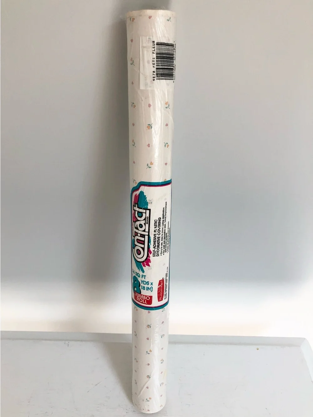 Vtg 1989 Sealed Petite Floral Con-Tact Shelf Drawer Adhesive Jumbo 8 Yard Roll